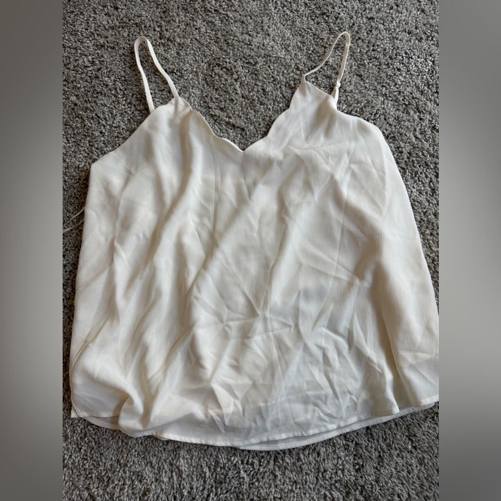 Allison Joy Cream Camisole Sleeveless V-Neck Top